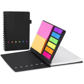AGPTEK Carnet à Spirale avec Notes Colorées, Bloc Note Carnet de Poche avec Couverture Kraft, Cahier Spirale avec Porte-Stylo (S