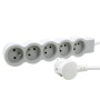 LEGRAND | Rallonge Multiprise Extra-Plate, 5 Prises 2P+T Avec Terre, Cordon 1.5m Blanc Et Gris Clair, 1 Prise À 90° Pour Chargeu