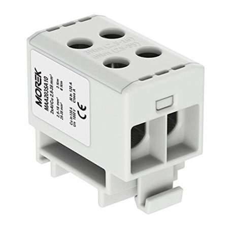 Bloc de distribution F. AL/CU Convient 4 x 2,5–35 mm2 Gris 5 broches. 1000 V AC/DC Pince isolée OTL 35–2 maa2 035 a10 Morek 4030