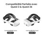 KIWI design K4 Confort Sangle de Tête Compatible avec Meta Quest 3S/Quest 3 | Molette améliorée, ajustement parfait, équilibré,