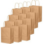 Gcardist Lot de 100 sacs en papier brun avec poignées, différentes tailles (grandes, 33 unités, moyennes, 33 unités, petites, 34