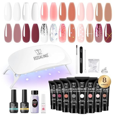 ROSALIND Extension d'ongles en Gel Kit 8*10ml avec solution de glissement