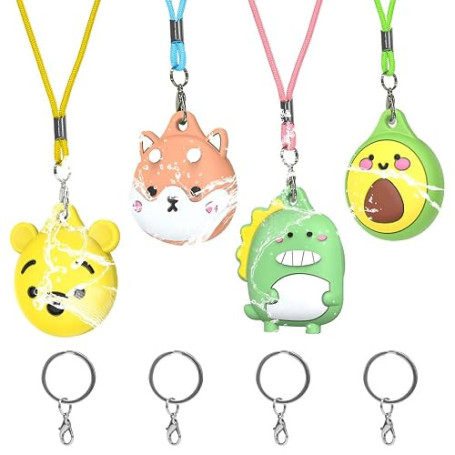 Générique 4pcs Enfants Cartoon Collier Case pour Apple AirTag, Étui en Silicone Confortable et Ajustable Caché, Collier AirTag A