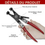 WISEUP Lot de 4 pinces à collier de serrage avec pince à ressort métallique, pince à clic, extracteur de tuyau et outil de serra