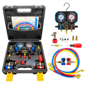 Manomètre avec glycérine coffret set manomètres pour climatisation avec glycérine pour précision gaz réfrigérant R22, R134a, R41