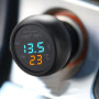 Voltmètre thermomètre de voiture 3 en 1, thermomètre voltmètre numérique à LED, chargeur de voiture USB, affichage de tension 12