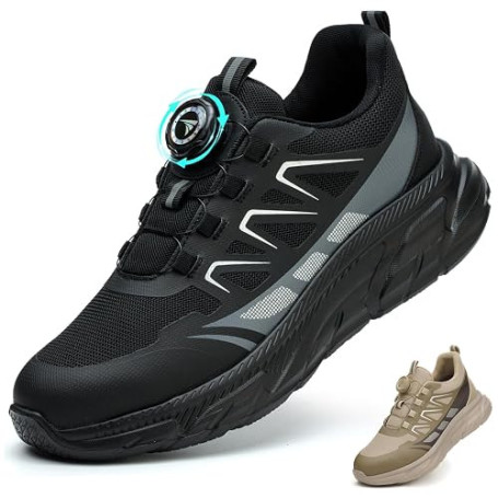 BAXIWUY Chaussures de Sécurité Hommes Légère Basket Securite Femme Chaussures de Travail Embout en Acier Respirantes Antidérapan