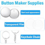 Lot de 50 porte-clés pour machine à boutons - 58 mm - Kit de fabrication de broches pour machine à boutons - Ensembles de badges