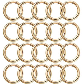 20PCS 28mm Rond Mousqueton, Snap Ressort Anneau Boucle Alliage De Zinc Trousseau Crochet Clips pour Sacs, Sacs à Main, Porte-clé