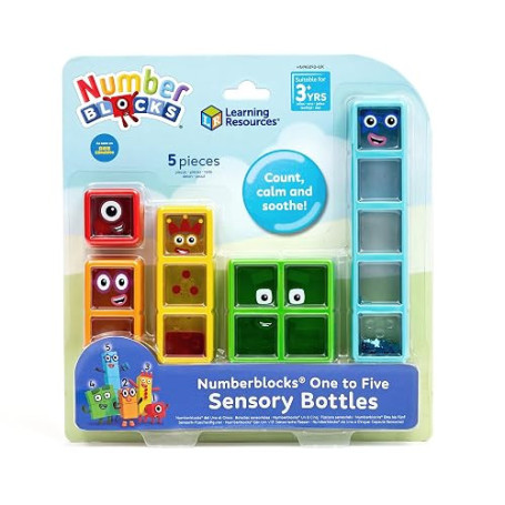 Learning Resources Numberblocks Bouteilles Sensorielles, Jouet Calme et Comptage, Tubes Sensoriels Inspirés de la Série TV, Acti