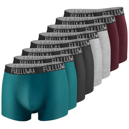 Fullluwaa Boxer Homme Coton Lot de 8, Doux Confortable, Ceinture Élastique | Calecon Homme, Coton Doux, Étiquette Sans Couture,