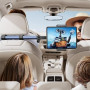 TRYONE Support Tablette Voiture pour Appuie-Tête, Bras Long 46 cm, 3-en-1, Compatible iPad, Tablettes et Smartphones 4,7–16,1 Po