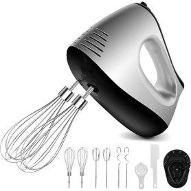 Batteur Électrique 500W Haute Puissance 5 Vitesses Réglables 9 Accessoires | Fouet Électrique avec Bouton d'Éjection 2 Batteurs