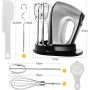 Batteur Électrique 500W Haute Puissance 5 Vitesses Réglables 9 Accessoires | Fouet Électrique avec Bouton d'Éjection 2 Batteurs