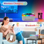 Lampe chargeur sans fil, Réveil numérique avec éclairage RGB et veilleuse | Lampe Multifonctionnelle,Support de Charge pour Télé