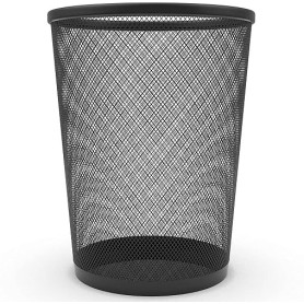 Zuvo Corbeille à papier en maille métallique noire | Poubelle de bureau ronde 4 gallons (16L) | Panier à déchets durable pour ma
