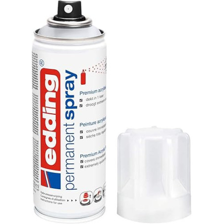 edding 5200 vernis clair permanent en spray - transparent et mat - 200 ml - vernis acrylique fini mat - pour fixer et protéger l