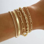 JSTHHTT 46 Pcs Parure Bijoux Femme, Bracelet Femme, Bijoux Femme, Collier Femme Or, Bagues, Boucles d'Oreilles Créoles, Lot de B