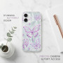 L-FADNUT Coque Compatible avec iPhone 16 Motif de Papillon Violet Creux | Brillante Paillettes Femmes Antichoc Silicone Bumper C