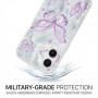 L-FADNUT Coque Compatible avec iPhone 16 Motif de Papillon Violet Creux | Brillante Paillettes Femmes Antichoc Silicone Bumper C