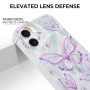 L-FADNUT Coque Compatible avec iPhone 16 Motif de Papillon Violet Creux | Brillante Paillettes Femmes Antichoc Silicone Bumper C