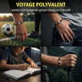 COYUN Tigre d'œil jaune Bracelet de Football, Croix Perles Garcon Fils Anniversaire 5 6 7 8 9 10 11 12 13 14 15 16 17 18 ans, Ca
