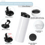 Caffoltgo Lot de 4 gobelets à sublimation isothermes à double paroi en acier inoxydable pour loisirs créatifs - 600 ml avec couv