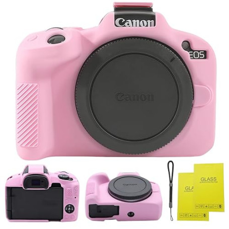 SZHSYJY Coque de protection en silicone souple pour appareil photo Canon EOS R50 EOSR50 Vlogging, livré avec 2 protecteurs d'écr