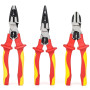 FOURROBBER Jeu de 3pcs VDE pinces isolées 1000 v | inclus Pince Universelle, Pince à Bec long et Pince Coupante, Poignée en Caou