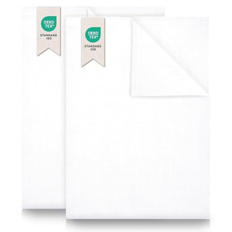 Green Mark Draps Classiques – Lot de 2 draps Plats en 100 % Coton, sans Coins élastiques, Doux pour la Peau, faciles d'entretien