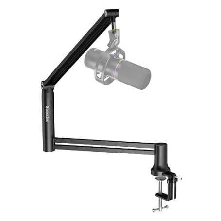 Socodox Bras de Microphone à Profil Bas pour Streaming & Podcasting | Réglable à 360°, Bras de Micro Renforcé, 1,5 kg de Charge,