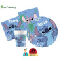 Kit Vaisselle de Fête Disney Stitch & Angel pour 24 Personnes (88 pcs: 24 Assiettes Ø23cm, 24 Assiettes Ø20cm, 24 gobelets 200ml