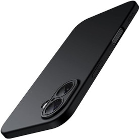 JETech Coque Fine pour iPhone 16, Noir | Protection de l'Objectif Caméra, Finition Mat Ultra-Fine, Étui Housse Design Léger Mini