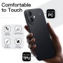 JETech Coque Fine pour iPhone 16, Noir | Protection de l'Objectif Caméra, Finition Mat Ultra-Fine, Étui Housse Design Léger Mini