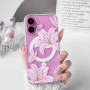 NITITOP Magnétique Coque pour iPhone 16 Fleur de Lys, Rose | avec Motif Floral et Papillon, pour Femme Fille, Compatible avec Ma