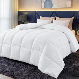 Utopia Bedding Couette 4 Saisons sans Housse, 200×200 cm, 280 g/m², Blanc | Couette Douce Et Moelleuse, Idéale Comme Couette Tou