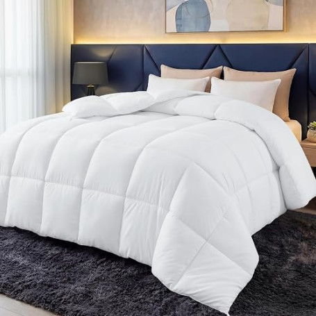 Utopia Bedding Couette 4 Saisons sans Housse, 200×200 cm, 280 g/m², Blanc | Couette Douce Et Moelleuse, Idéale Comme Couette Tou
