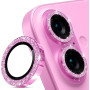 Coiwxmoi Protecteur d'Objectif de Caméra pour iPhone 16/16 Plus,Dureté 9H Verre Trempé Protection,Glitter Camera Arrière Protect