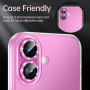 Coiwxmoi Protecteur d'Objectif de Caméra pour iPhone 16/16 Plus,Dureté 9H Verre Trempé Protection,Glitter Camera Arrière Protect