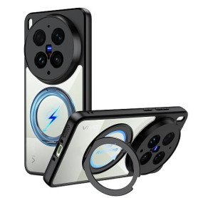 Rojeuinn Coque pour Vivo X300 Ultra 5G, PC de Haute Qualité avec Support Rotatif à 360° et Ventouse Magnétique, Anti-Chute, Anti