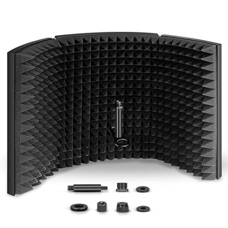 Aokeo Bouclier d'Isolation de Microphone Insonorisant de Filtre Vocal Pliable avec Isolation,Filtre Anti-Pop.Convient au Blue Ye