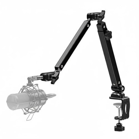 Bras de Micro Articulé Low Profile, Perche Micro Ajustable avec Support Microphone Robuste, Compatible avec Rode, Elgato, Blue Y