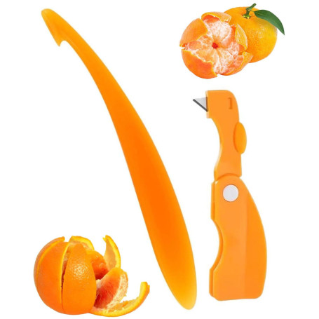 HUVZOR 2 Pièces Plastique Rrange Peeling Machine, Éplucheur Orange de Agrumes Efficace pour Éplucheur les Oranges et Autres Agru