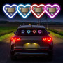 GCZCC Lumière D'ambiance LED Néon sans Fil en Forme de Cœur à énergie Solaire pour Fenêtre de Voiture Accessoires de Décoration