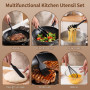 Scinouakpy Set de Ustensiles de Cuisine en Silicone 15 Pièces avec Porte-Ustensiles, Sans BPA, Ustensile Cuisine Résistant à la 