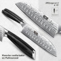HOSHANHO Couteau Santoku 18 cm, Couteau de Cuisine Japonais Couteau de Chef | Couteau Santoku Professionnel Ultra-Tranchant en A