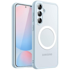 JETech Coque Magnétique pour Samsung Galaxy S24 FE, Bleu | Compatible avec MagSafe, Dos Translucide Mat, Étui Housse Protection