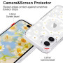 L-FADNUT Coque Magnétique pour iPhone 16 Motif de Fleur Blanc | Coque Compatible avec MagSafe Transparente Silicone Fine Anticho