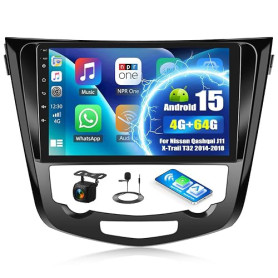 SIXTOP Android 15 Autoradio pour Nissan Qashqai J11 X-Trail T32 2014-2018 écran Tactile 10,1 Pouces, 4 Go + 64 Go, CarPlay Andro