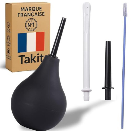 Poire à Lavement Intime Avec Brosse De Nettoyage 225ml - Marque Française - 3 Canules